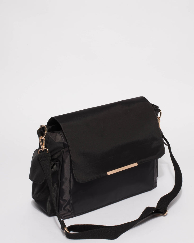 Black Mia Nylon Large Baby Bag