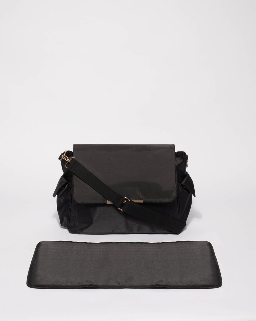 Black Mia Nylon Large Baby Bag