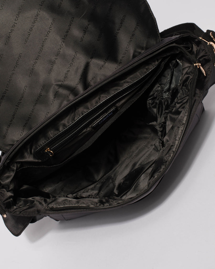 Black Mia Nylon Large Baby Bag