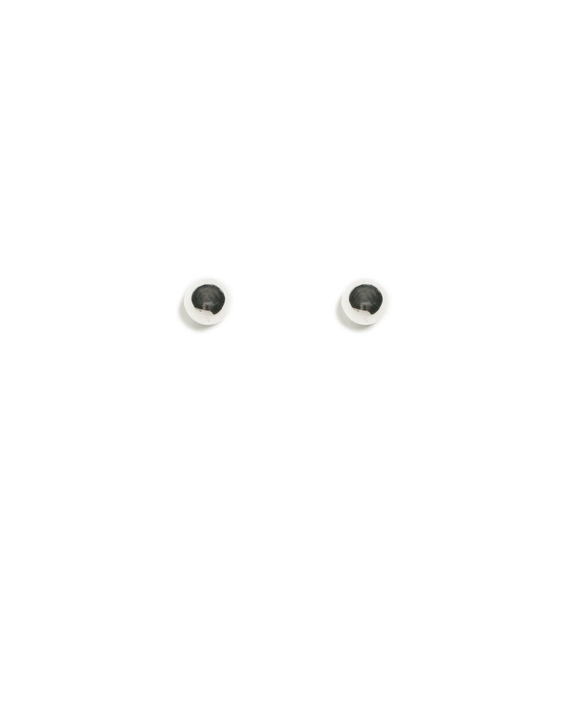Silver Tone Large Metal Stud Earrings