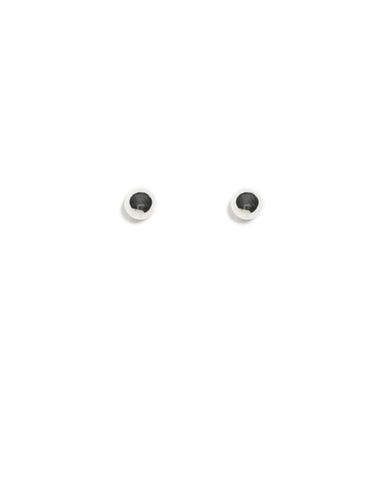 Silver Tone Large Metal Stud Earrings
