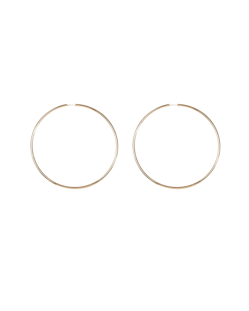 Gold Tone Large Metal Hoop Earrings