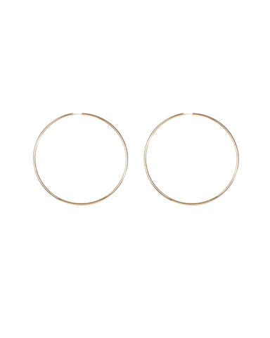 Gold Tone Large Metal Hoop Earrings