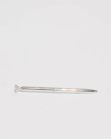 Silver Diamante Stone Pen