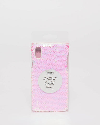 Pink Flipped Sequin Iphone X Case