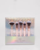 Pink Rose Gold Tone Face Cosmetic Brush Set