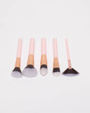 Pink Rose Gold Tone Face Cosmetic Brush Set