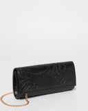 Embossed Black Codie Clutch