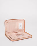 Pink Embossed Jenna Travel Wallet