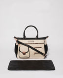 Monochrome Pocket And Zip Baby Bag With Rose Gold Hardware