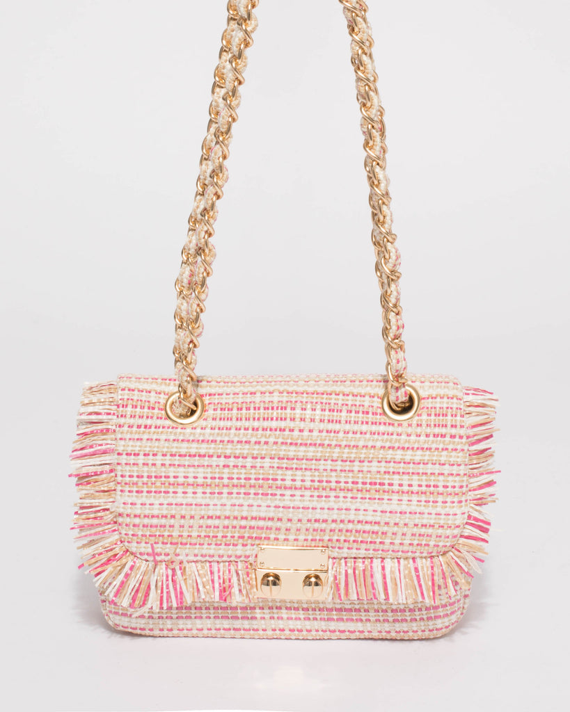 Multi Colour Sofia Weave Crossbody Bag