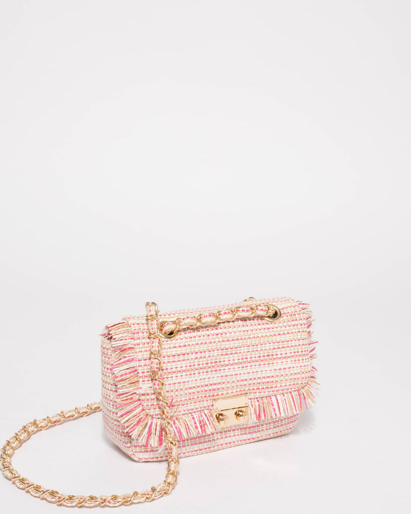 Multi Colour Sofia Weave Crossbody Bag