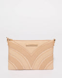 Natural Textured Peta Panel Crossbody Bag