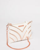 White Rose Gold Peta Crossbody Bag