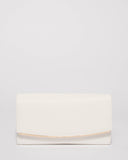 White Saffiano Teagan Evening Clutch Bag