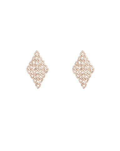 Rose Gold Tone Diamante Cup Shape Chain Earrings
