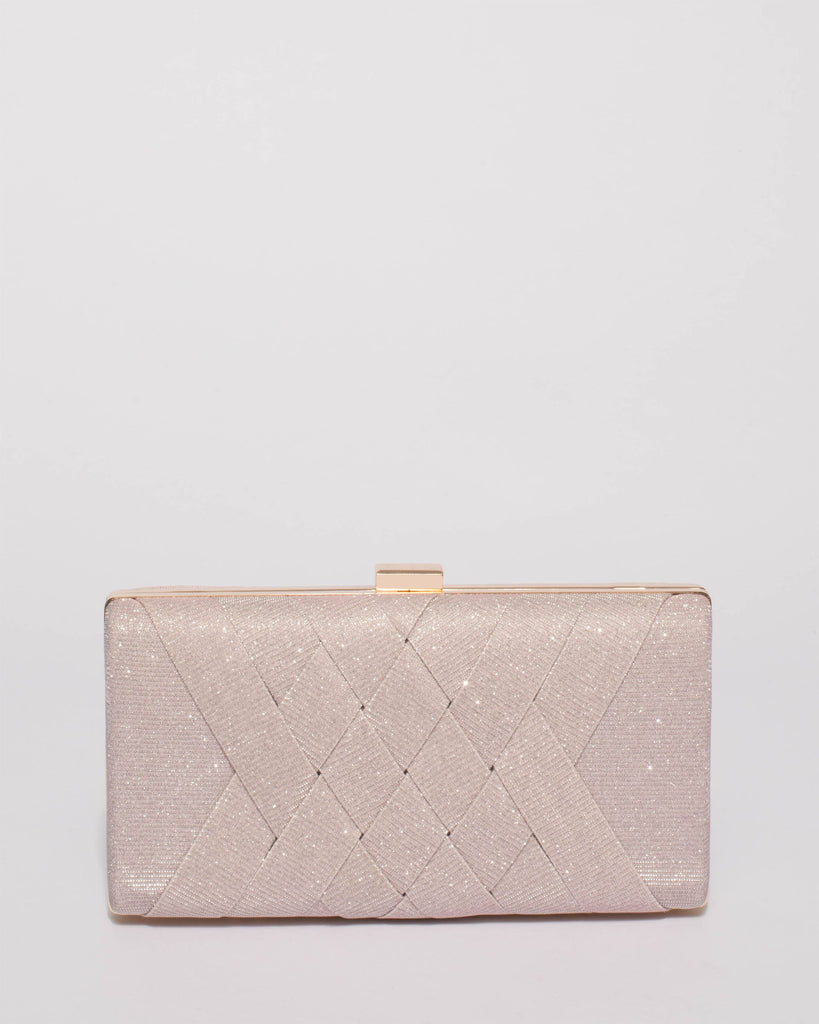 Pink Glitter Naomi Hardcase Clutch Bag