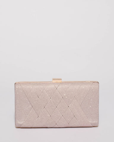 Pink Glitter Naomi Hardcase Clutch Bag