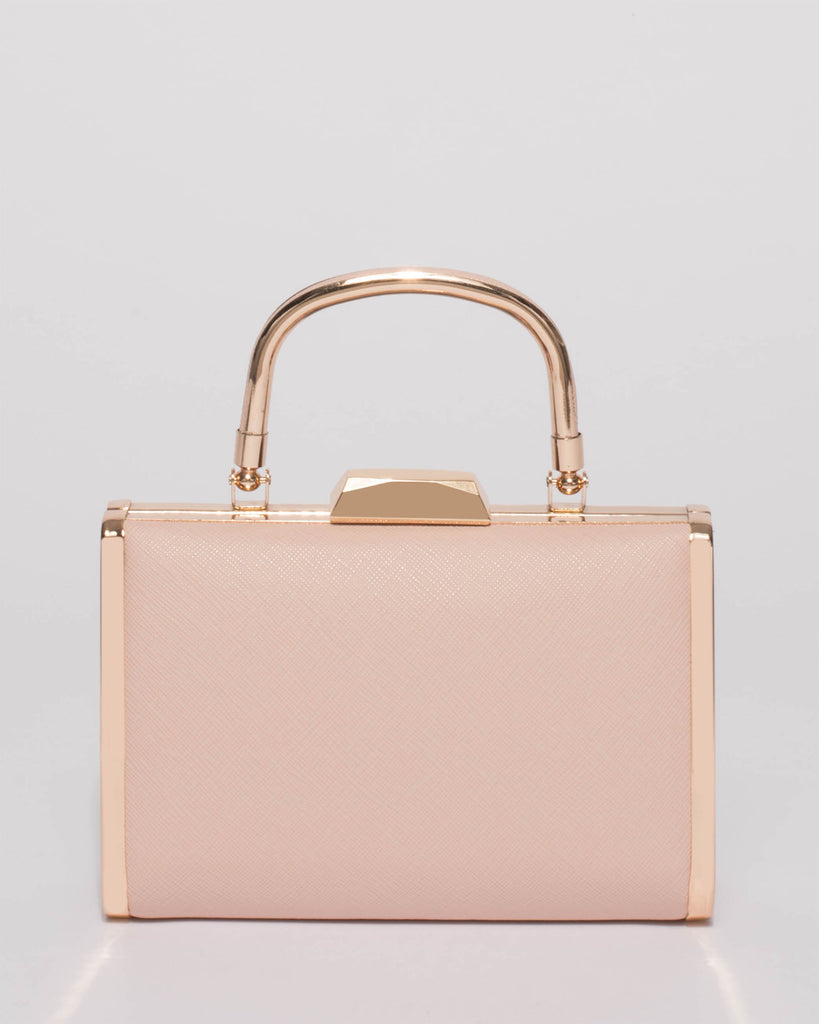 Pink Melissa Top Handle Clutch Bag