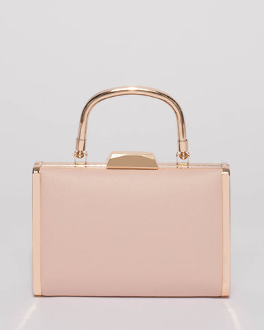 Pink Melissa Top Handle Clutch Bag