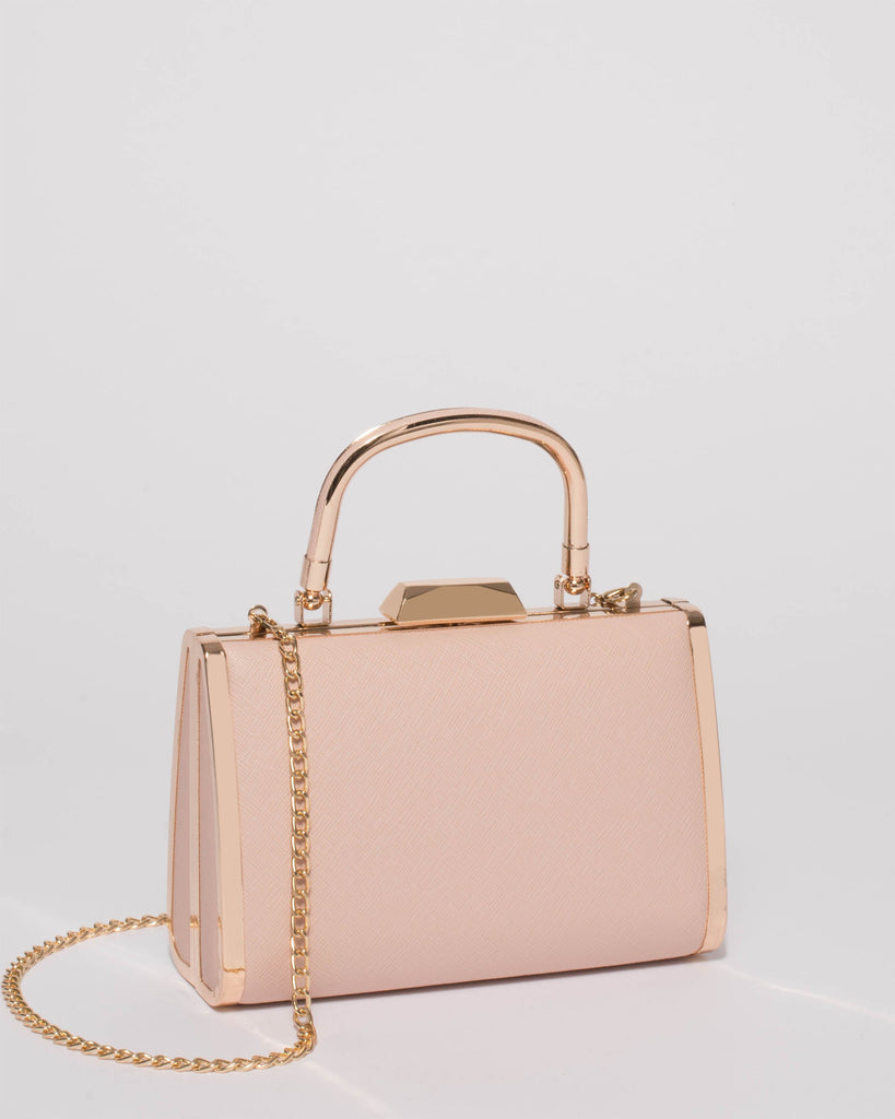 Pink Melissa Top Handle Clutch Bag