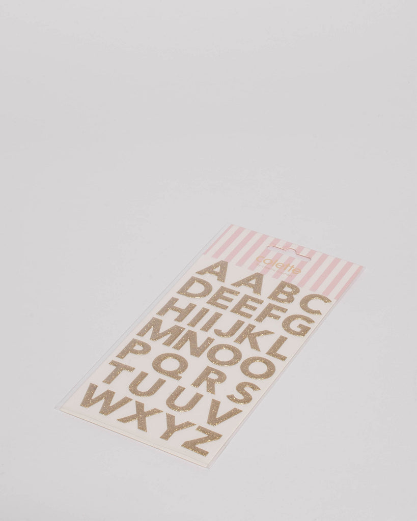 Gold Glitter Alphabet Puffy Stickers