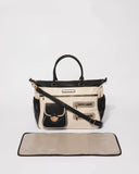 Monochrome Pocket And Zip Baby Bag With Gold Hardware