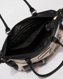 Monochrome Pocket And Zip Baby Bag With Gold Hardware