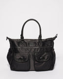 Black Nylon Travel Baby Bag With Matte Black Hardware