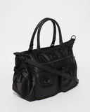 Black Nylon Travel Baby Bag With Matte Black Hardware