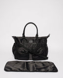 Black Nylon Travel Baby Bag With Matte Black Hardware