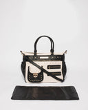 Monochrome Pearl Studded Baby Travel Bag