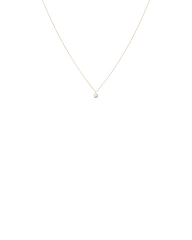 Rose Gold Tone Mini Pear Stone Necklace