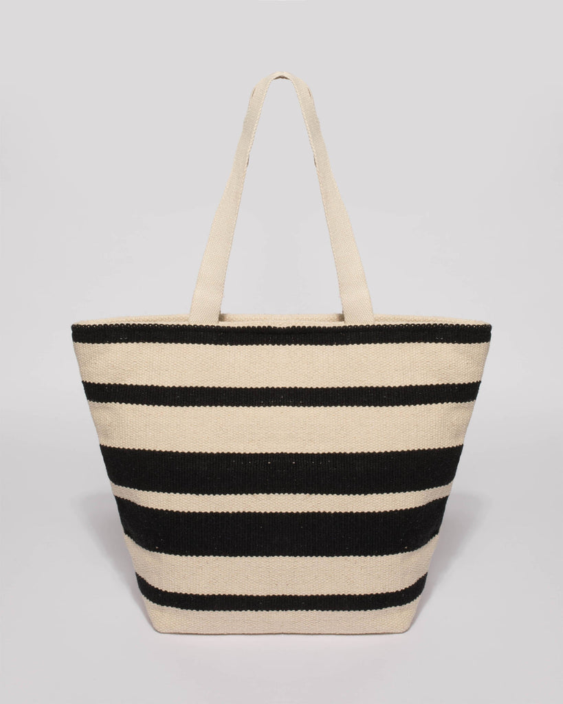 Natural Black Evie Large Tote Bag