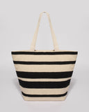 Natural Black Evie Large Tote Bag