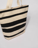 Natural Black Evie Large Tote Bag