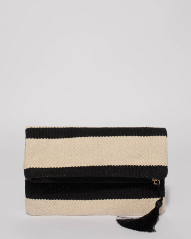Monochrome Gold Evie Foldover Clutch Bag
