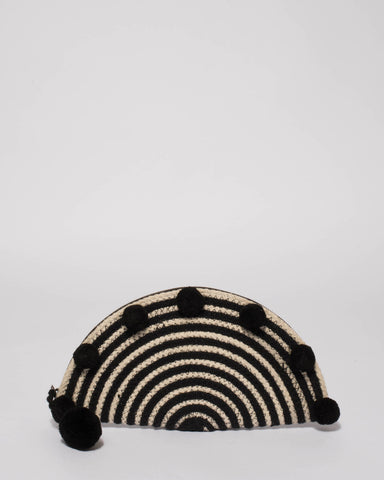 Monochrome Freya Round Clutch Bag
