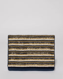Navy Gold Anna Beaded Clutch Bag