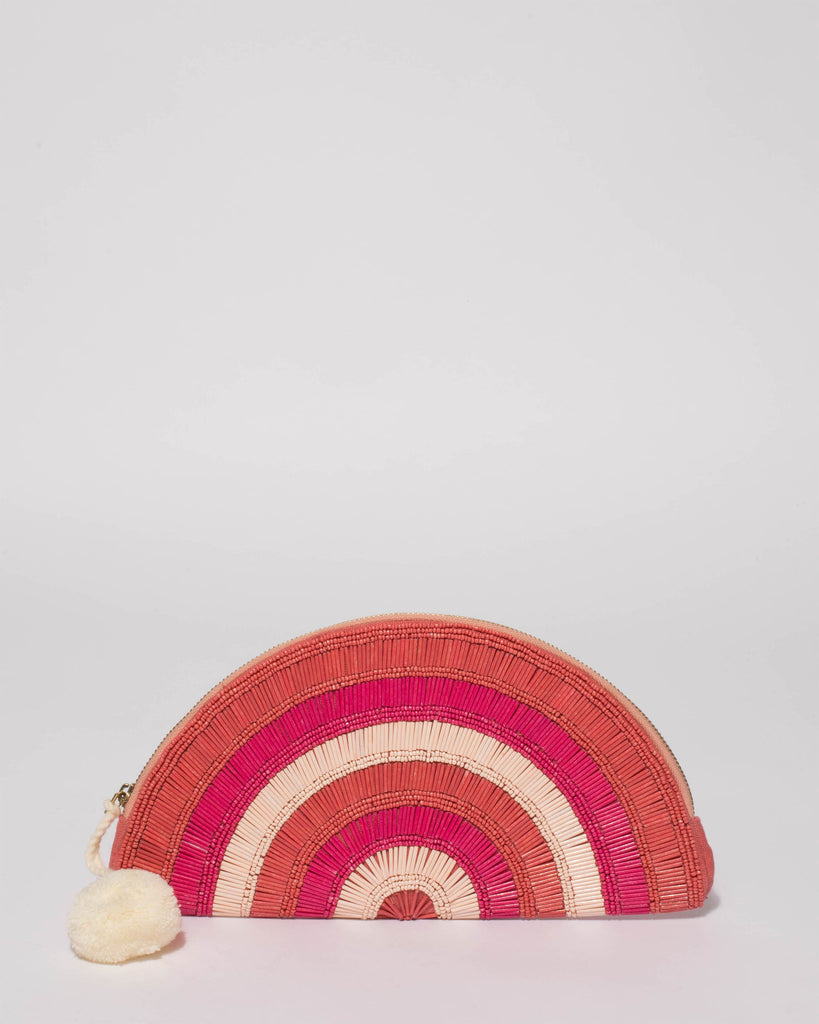 Pink Freya Beaded Clutch Bag