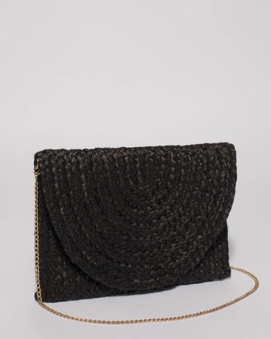 Black Indi Plain Clutch Bag