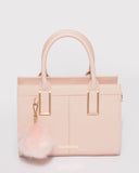 Stef Pink Saffiano Pom Pom Mini Bag
