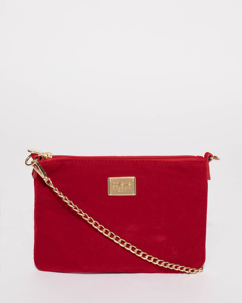 Red Velvet Peta Chain Crossbody Bag