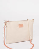 Ivory Plain Peta Chain Crossbody Bag