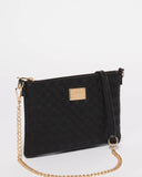 Black Diamond Quilt Crossbody Bag