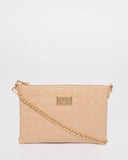 Nude Diamond Quilt Peta Crossbody Bag