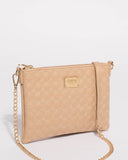 Nude Diamond Quilt Peta Crossbody Bag