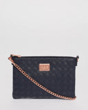 Navy Diamond Quilt Peta Crossbody Bag
