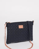 Navy Diamond Quilt Peta Crossbody Bag