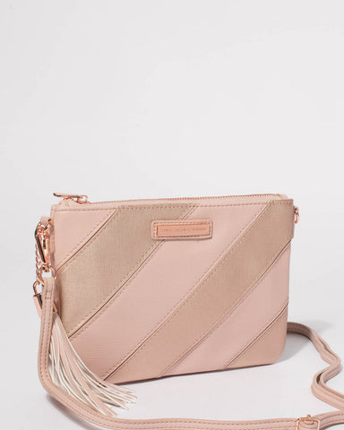 Multi Diagonal Peta Crossbody Bag With Rose Gold Hardware